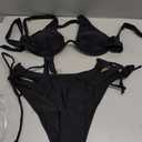 Sexy Bikini for Women Underwire Swimsuits Spaghetti Strap Swimwear Criss Cross Halter Bathing Suit 2 Piece (Black, M)