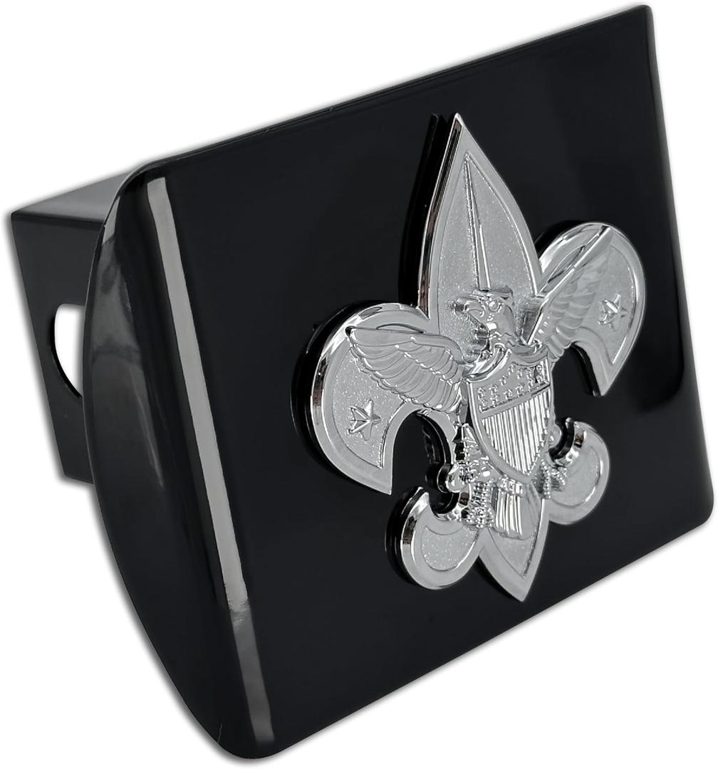Elektroplate Officially Licensed Scouting America All Metal Black Hitch Cover for Trucks and SUVs | Fits Standard 2" Trailer Hitch Receivers | Premium Weatherproof