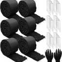 6 Pcs Rubber Mulch for Landscaping Garden Mulch Black Roll Rubber Mulch Mat Natural-Looking Edging Border Cuttable Reduced Weed Growth Organic Soil Fertilizer Bed Liner for Garden 10 Ft Long Each 2025 (6 Pack*10 Ft)