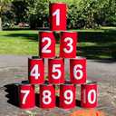 13 Carnival Can Games Bean Bag Toss Carnival Games, Including 10 Tin Cans and 3 Bean Bag Easter Outdoor, Suitable for Family Gatherings, Birthdays, Indoor and Outdoor Activities
