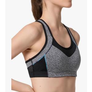 Yvette Sports Bras for Women High Impact Support Racerback Sports Bra Plus Size No Underwire for Running Workout 2XL, Yvette Grey