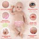 IVITA 19 inch Silicone Baby Dolls Girl Weighted 6.97 lb,[NOT Vinyl],Silicone Full Body Reborn Lifelike Realistic Real Life Newborn Soft Babies with Feeding Accessories & Gift Box for Kids Age 3+, Painted Nude