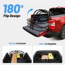 Truck Bed Extender Fit for Toyota Tacoma 2005-2026, Adjustable Aluminum Tailgate Extender, 180° Flip Design, Heavy-Duty Alloy, Drill-Mount Storage Extension for Long Cargo