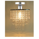 FlavorThings Modern Semi Flush Mount Chrome Ceiling Light Fixture,3 Tiers Fuax Crystal Acrylic Beaded Chandelier,W10.5 H 11",with Clear Acrylic Jewel Droplets (Flush Mount, Chrome)