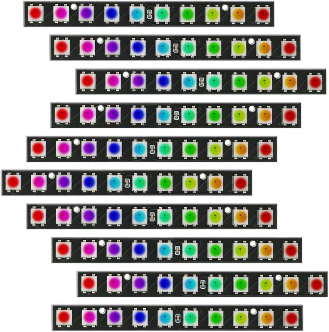 10x10 WS2812B 5050 RGB LED Light Stick Matrix Individually Addressable 10 Bit RGB LEDs with Integrated Driver Board DC 5V Compatible with Arduino and Raspberry Pi