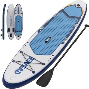 Inflatable Stand Up Paddle Board, 10'6"/11' Paddle Boards with Premium Accessories, Non-Slip EVA Deck, Ultra-Light Carry Bag Pump, SUP for Youth & Adults of All Skill Levels (Blue-White)