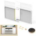 Window Air Conditioner Side Panels with Frame,Adjustable Extra Wide Air Conditioner Side Panels Fits Most 5,000-14,000 BTU Window AC Units,Window AC Side Panel Curtain Kit,2 Pack