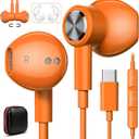 USB C Headphones with Microphone for iPhone 17 Pro Max 17e 16e 16 15 Plus,Type-C Headphones for Google Pixel 10a Wired Earbuds Magnetic Sport Earphone for iPad/OnePlus 15/Samsung S26 S25 Flip 6 Fold 7
