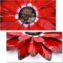 qzmaikoo Red Daisy Metal Flowers Wall Decor Metal Wall Art Decorations Hanging for Indoor Outdoor Bathroom Patio Kitchen,12x12 inches