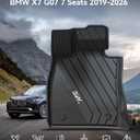 3W Floor Mats for BMW X7 7 Seats 2019-2025 2026, TPE All Weather Black