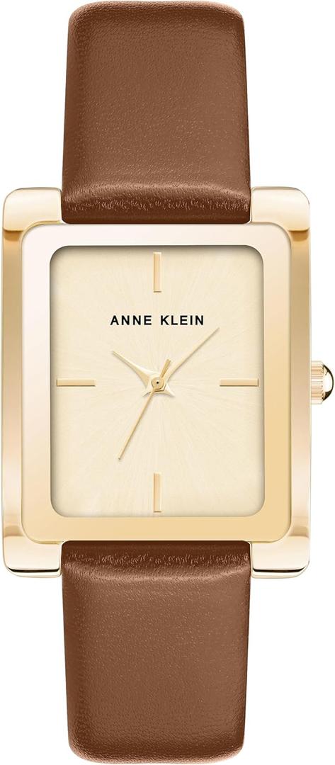 Anne Klein Women's Leather Strap Watch (Honey Brown/Gold)