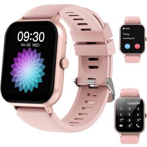 BCOOSS 1.83" Smart Watch for Men Women IP67 Waterproof,for Android iOS, Pink
