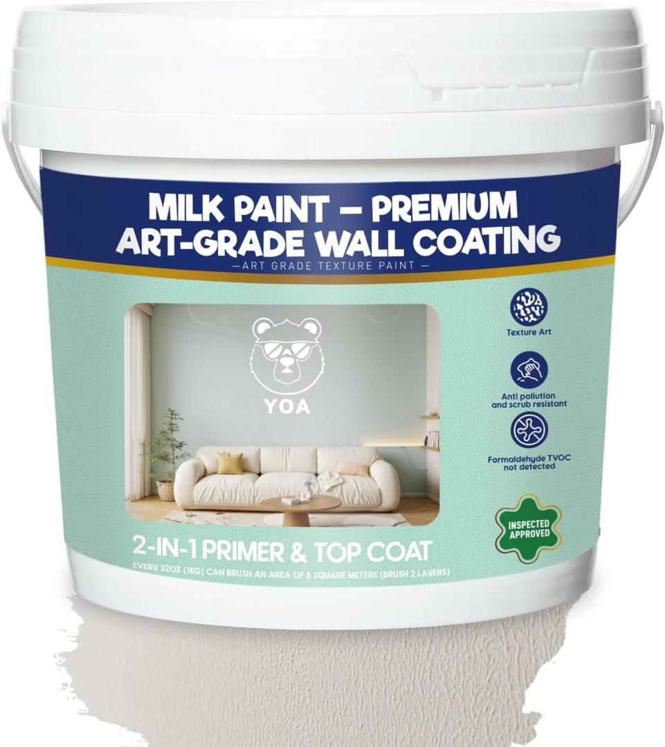 YOA Sheepskin Texture Wall Paint, Apricot Gray 1 Gallon, For Walls and Ceilings – DIY Wall Repair and Decorative, Finish for Living Room Bedroom Hallway, 128 Fl Oz
