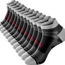 PAPLUS Compression Socks for Men & Women, 2/4/6 Pairs Ankle Running Socks with Arch Support, Ankle Support, Plantar Fasciitis (Black, XL)