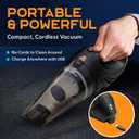 Power Practical Handheld Cordless Vacuum Cleaner, Rechargeable Portable Car Vacuums W/Strong Suction, Bag & Attachments, Small Vac Cleaner for Car, Couch, Home, Car Suction Cleaner, aspiradora de mano