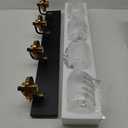 Ralbay Vintage Metal Black Bathroom Vanity Light Fixtures 4 Light Matte Black with Seeded Glass Wall Lighting Fxiture