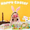 Zoketriton 24Pcs Easter Cookie Boxes with Window, Easter Buffalo Plaid Cute Bunny Egg Cookie Gift Kraft Paper Treat Boxes Cookie Goody Container for Spring Easter Party Supplies