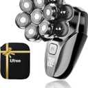 Ufree 7D Rotating Head Shaver for Bald Men, Magnetic Detachable Blades, IPX7 Waterproof Electric Razor, Head Face Beard Trimmer Grooming Kit with USB Fast Charge, Smart LED Display, Mens Gifts