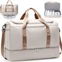 Travel Duffle Bag with Shoe Compartment, XL Weekender Bags for Women, Carry On Overnight Bags for Gym Sports & Business Trips, Water-Resistant Hospital Bag for Labor and Delivery