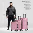 InUSA DEEP Luggage Set with Dual Spinner Wheels and Studs | Spacious Travel Suitcases with Ergonomic Handles | (20/24/28) 3 Piece Hardside Luggage Set | Rose Gold