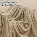 PHF Ultra Soft Fleece Blanket Queen Size, Cozy 300gsm Lightweight Bed Blanket, No Shed No Pilling, Plush Anti-Stati Microfiber, Room Home Decor Gifts for Women and Men, 90" x 90", Khaki
