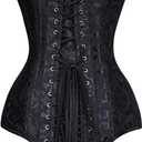 Charmian Women's 26 Steel Boned Cotton Long Torso Hourglass Body Shaper Corset 2XL