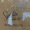 Signature Design by Ashley Sweed Valley Jute & Cotton Pouf, 19 x 19 Inches, Beige & White