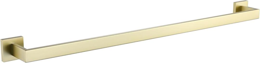 LANC 32-Inche Long Towel Bars for Bathroom Wall Mounted Brushed Gold Bath Towel Racks Stainless Steel 80CM Towel Rails for Kitchen Square Gold Towel Holder Total-33.5 Towel Hanger, A8804BG-8P1