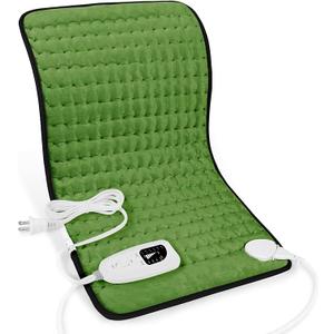 Deepsoon Heating Pad,Electric Heating Pads for Back,Neck,Abdomen,Moist Heating Pad for Shoulder,Knee,Arms,Legs,Dry/Moist Heat & Auto Shut Off,Christmas Gifts for Men and Women,Green Black,24x12 Inch