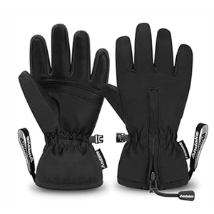 Andake Waterproof &Breathable Kids Snow Gloves, Toddler Winter Warm Ski Gloves for 2-14Y Boys Girls (Pink)