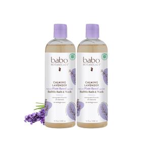 BABO Botanicals Calming Lavender 2-in-1 Bubble Bath & Wash - Relaxing Chamomile & Lavender - EWG Verified- Vegan- for All Ages- Scented with Lavender Essential Oil