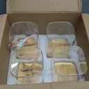 TIPGO 27oz Glass Food Storage Jars Set of 4,Clear Glass Storage Containers with Bamboo Lids,Pantry Organization Jar, Spice, Coffee and Sugar Container, Small Canister Set for Kitchen