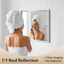 COFENY Bathroom Mirror, 24x24 Brushed Silver Square Mirrors, Thickened Deep Metal Frame Small Bathroom Vanity Mirrors for Over Sink, Bedroom, Entryway, HD Tempered Glass, Horizontally or Vertically