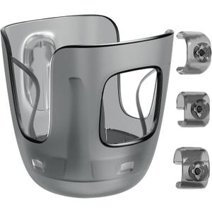Stroller Cup Holder Fits for UPPAbaby Vista/Vista V2/Vista V3/Cruz/Cruz V2/Minu/Minu V2/Minu Duo, Securely Hold The Cup, Quick Attachment, Folds with Stroller, Drinking On The Go, 1Pack (Gray)