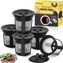 5 Pack Ninja Reusable Coffee Pods: Reusable K Cups for Ninja Coffee Maker - Refillable Coffee Filters for 3-Needle Ninja DualBrew Pro CFP200 CFP201 CFP300 CFP301 CFP305 CFP400Only for 3-Hole Version)