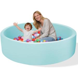 Memory Foam Ball Pit for Kids, Soft Ball Pool Round Ball Pit for Toddlers Play(Balls are NOT Included) (Light Blue, 128CM/50.4IN) (51.2 IN)