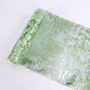 Snowkingdom Sage Green Table Runner, Sequin Glitter Foil Metallic Sage Green Mesh Spring Table Runner 11inch x 240inch,Table Decorations for Party Wedding Bridal Birthday Shower Christmas