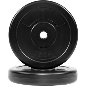 Fitvids Vinyl Standard 1-Inch Plate Weight Plate for Strength Training and Weightlifting, Pairs or Sets