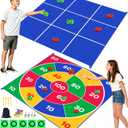 2-in-1 Giant Tic Tac Toe Bean Bag Toss Games, 4.5ft Double Sided Large Outside Camping Backyard Lawn Games for Family Friend Party Fun Carnival Outdoor Giant Yard Games