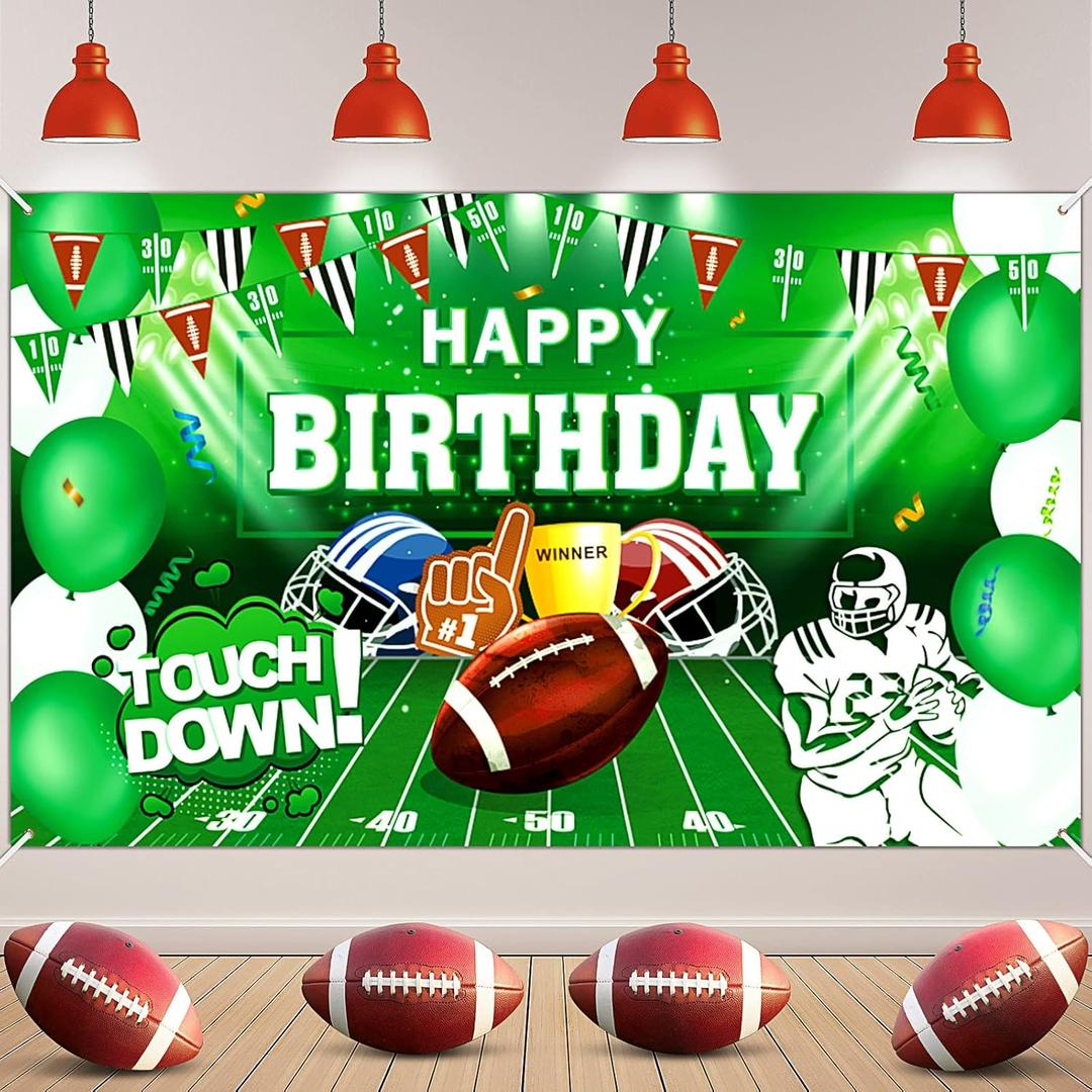 Football Birthday Party Decorations Super Game Backdrop Banner Football Bowl Theme Birthday Party Supplies Touchdown Banner Decor