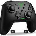 Switch Controller, Wireless Switch Controller Compatible with Switch Controller/Switch Lite/OLED, Wireless Switch Controllers Work with iOS/Android/PC with RGB Light, Programmable, TURBO & Wakeup (Black)