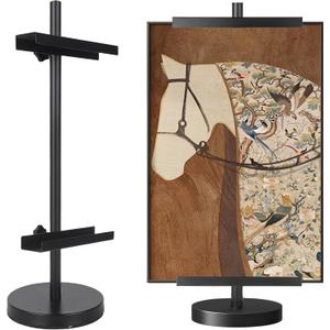 Photo Frame Tabletop Easel Stand-Heavy Duty Tabletop Display Easel, French Style Gold Easel Stand,Picture Frame Stand for Wedding/Art/Photos,Picture Easels (Black, 28inch)