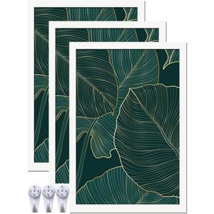 3 x White Picture Frame Set of 3, 16x24 Picture Frame for Photo Poster Canvas Certificate Document Display Horizontally or Vertically High Transparent Wall Gallery(Size 16 x 24 inches)