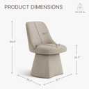 KISLOT Swivel Dining Chairs Set of 1, Upholstered Mid Century Modern Deskchair with High Back, Linen Fabric Kitchen Chairs for Dining Room, Bedroom, Dressing Room, Khaki