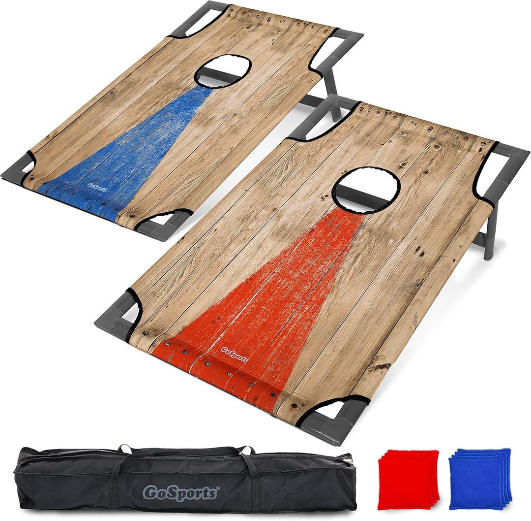 GoSports Portable Cornhole Game Sets  Premium Outdoor Lawn or Beach Toss Game for Kids and Adults
