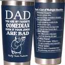 Gifts for Dad from Daughter, Son, Kids, Fathers Day Gift for Dad, Funny Birthday Gift Ideas for New Papa, Step Bonus Dad's, Husband, Stainless Steel Tumbler 20Oz (Navy Blue)