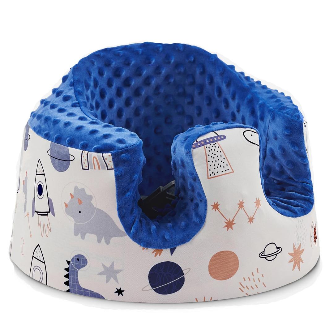 Seat Cover Compatible with Bumbo and Nuby Seat, Booster Seats Accessories, Soft Breathable Cover for Baby Girl Boy, Cover Only (Blue)