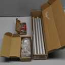 Curtain Rods 32 to 58 Inch (2.6-4.8ft), USFOOK 7/8 Inch Telescoping Splicing Drapery Rods for Windows 20 to 54 Inch, Decoration for Home with Light Silver Translucent Finials