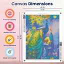 Modern Merch Birds Diamond Art for Adults, Peacock Feather Landscape 5D Diamond Painting for Adults, DIY Bird Decor Cross Stitch Gem Art Full Round Drill 12x16