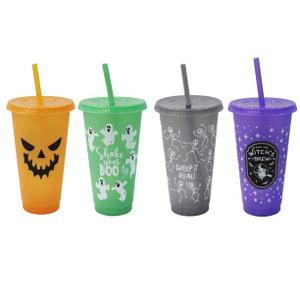 Set Of 4 12oz Tumblers GID Halloween